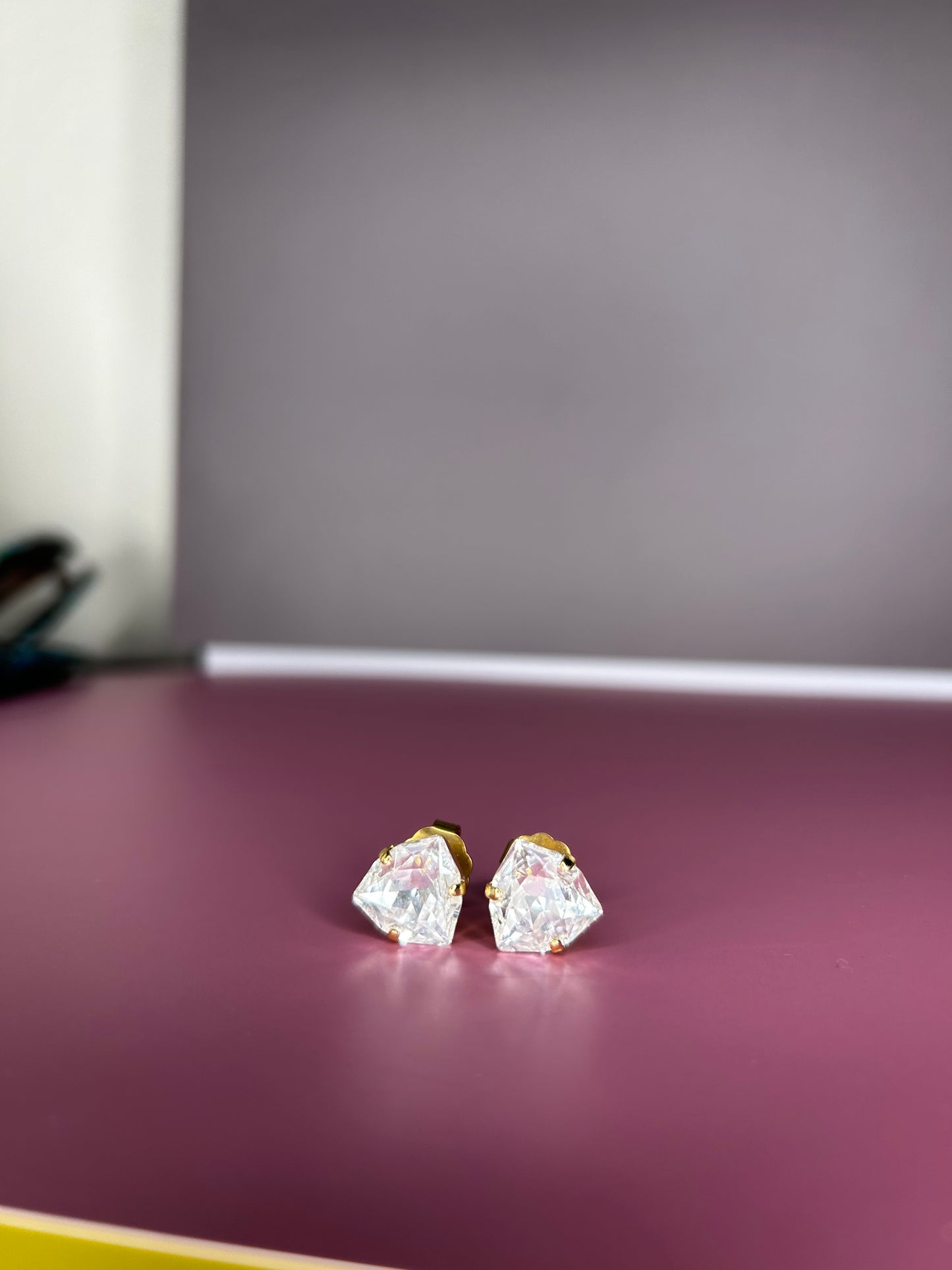 Earrings, Golden Ice Studs