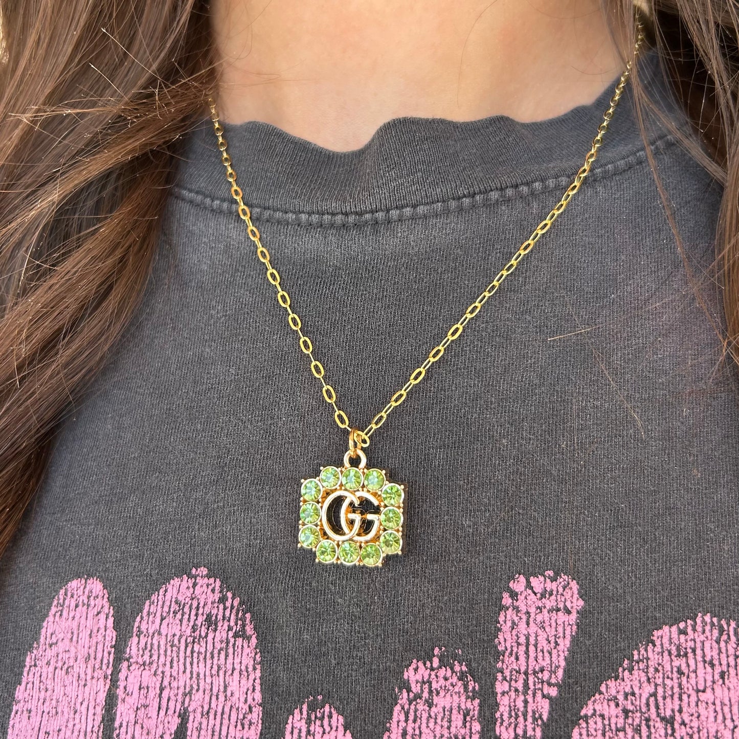 Necklace, Green Apple GG