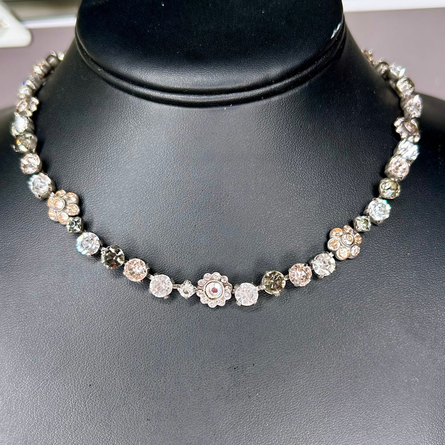 Necklace, Crystal Garden Tennis Collar Necklace