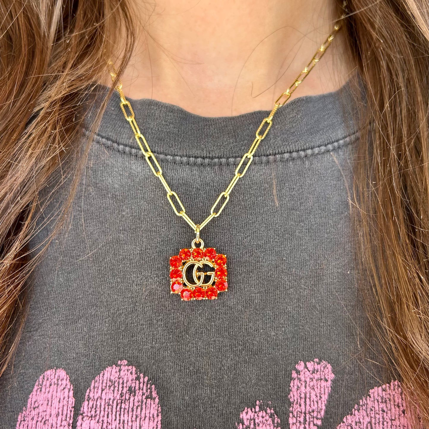 Necklace, Red Mini GG