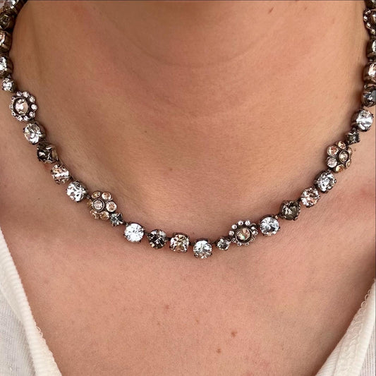 Necklace, Crystal Garden Tennis Collar Necklace