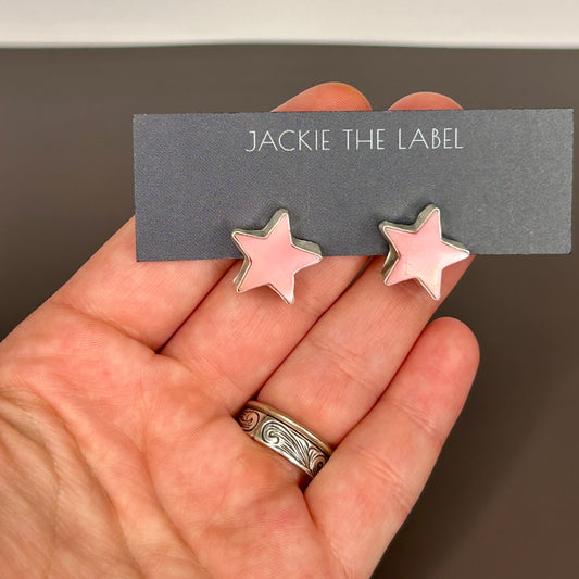Earrings, Pink Conch Star Studs