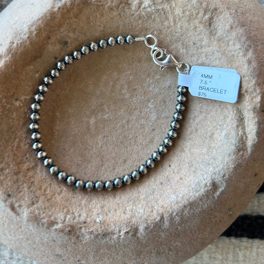 Bracelet, 4MM Sterling Pearl