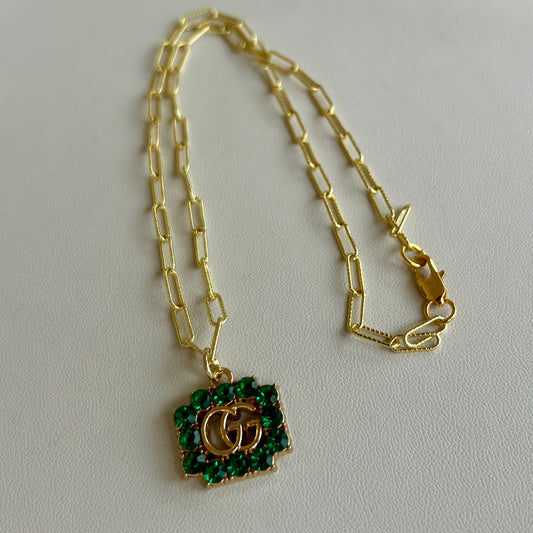 Necklace, Green Mini GG