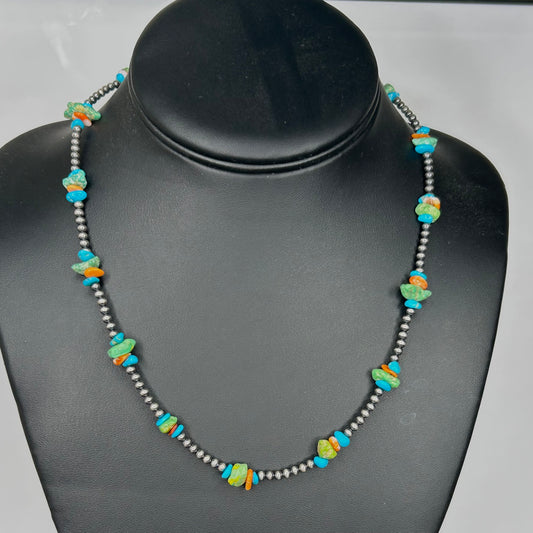 Necklace, Mixed Nugget Silver Pearls